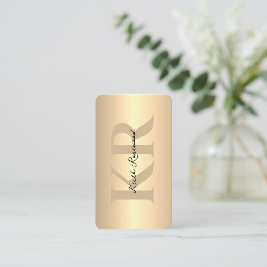 Moderne Elegante Monogram Aangepaste Naam Gouden Q Visitekaartje (Staand voorkant)