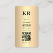 Moderne Elegante Monogram Aangepaste Naam Gouden Q Visitekaartje (Achterkant)