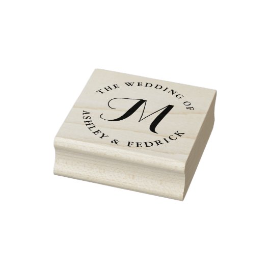 Moderne Elegante Monogram bruid bruidegom bruiloft Rubberstempel (Stempel)