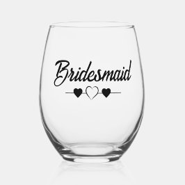Moderne elegante monogram bruiloft gunst Stemless Wijnglas Zonder Voet
