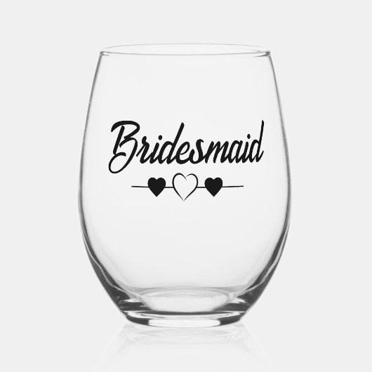 Moderne elegante monogram bruiloft gunst Stemless Wijnglas Zonder Voet (Voorkant)