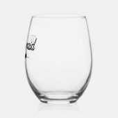 Moderne elegante monogram bruiloft gunst Stemless Wijnglas Zonder Voet (Links)