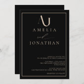 Moderne Elegante Monogram Bruiloft Kaart (Voorkant / Achterkant)
