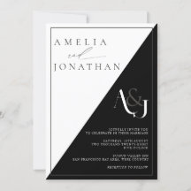 Moderne Elegante Monogram Bruiloft