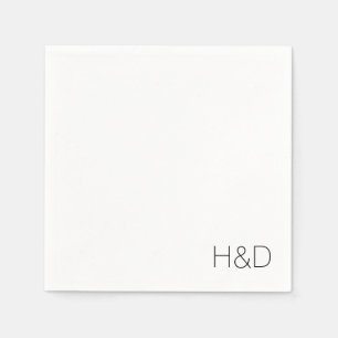 Moderne elegante monogram bruiloft servet