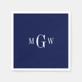 Moderne elegante monogram bruiloft servet (Voorkant)