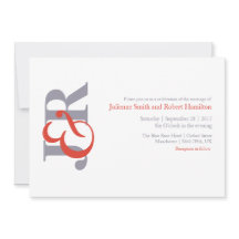 Moderne Elegante Monogram Bruiloft Uitnodiging