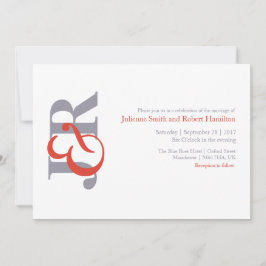 Moderne Elegante Monogram Bruiloft Uitnodiging