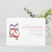 Moderne Elegante Monogram Bruiloft Uitnodiging (Staand voorkant)