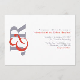 Moderne Elegante Monogram Bruiloft Uitnodiging