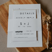 Moderne Elegante Monogram Buikband Uitnodigingen Wikkel