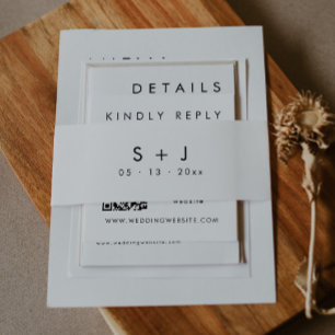 Moderne Elegante Monogram Buikband Uitnodigingen Wikkel