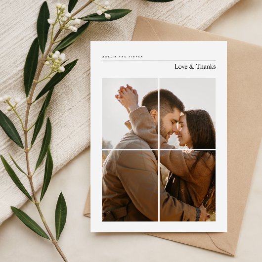 Moderne Elegante Monogram Foto Bruiloft Save The Date