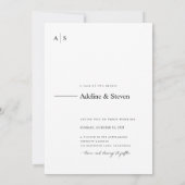 Moderne Elegante Monogram Fotobruiloft Kaart (Achterkant)