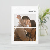 Moderne Elegante Monogram Fotobruiloft Save The Date (Staand voorkant)