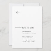 Moderne Elegante Monogram Fotobruiloft Save The Date (Achterkant)