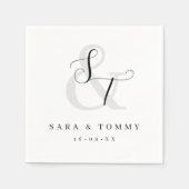 Moderne Elegante Monogram Gesimple Trouwdag Servet (Voorkant)