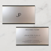 Moderne elegante monogram Glam Unieke Gold Silver Visitekaartje (Voorkant / Achterkant)