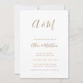 Moderne Elegante Monogram Gouden Bruiloft Kaart (Voorkant)