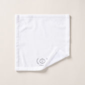 Moderne Elegante Monogram Initiaal Trendy Wit Grij Bad Handdoek (Wasdoekje)