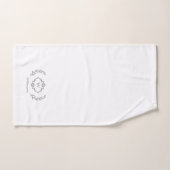 Moderne Elegante Monogram Initiaal Trendy Wit Grij Bad Handdoek (Handdoek)