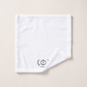 Moderne Elegante Monogram Initiaal Zwart & Wit Bad Handdoek (Wasdoekje)