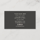 Moderne Elegante Monogram Luxe | Zwart Wit Visitekaartje (Achterkant)
