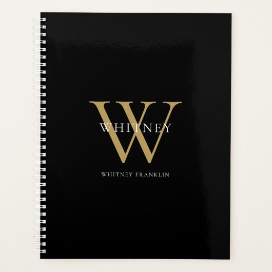 Moderne Elegante Monogram Naam Planner (Voorkant)