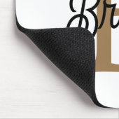 Moderne Elegante Monogram Naam  Zwarte Gouden Schr Muismat (Hoek)