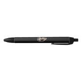 Moderne Elegante Monogram Naam  Zwarte Gouden Schr Zwarte Inkt Pen (Bodem)
