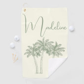 Moderne Elegante Monogram Palmboom Golfhanddoek (Insitu)