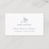 Moderne Elegante Monogram Pastellavendelvlinder Visitekaartje (Achterkant)