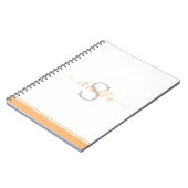 Moderne Elegante Monogram Perzik Notitieboek (Linkerzijde)