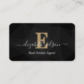 Moderne elegante monogram QR-code visitekaartjes (Voorkant)