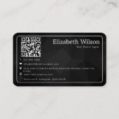 Moderne elegante monogram QR-code visitekaartjes (Achterkant)