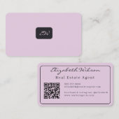 Moderne elegante monogram QR-code visitekaartjes (Voorkant / Achterkant)