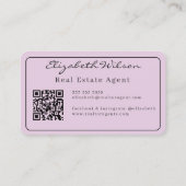 Moderne elegante monogram QR-code visitekaartjes (Achterkant)