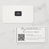 Moderne elegante monogram QR-code visitekaartjes (Voorkant / Achterkant)