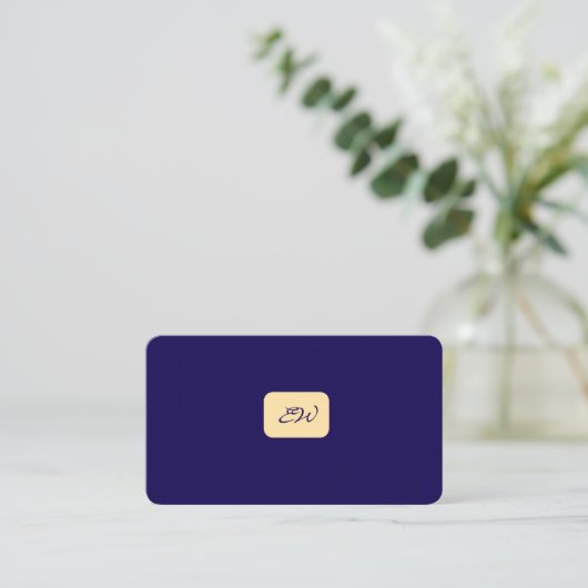 Moderne elegante monogram QR-code visitekaartjes (Staand voorkant)