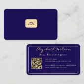 Moderne elegante monogram QR-code visitekaartjes (Voorkant / Achterkant)