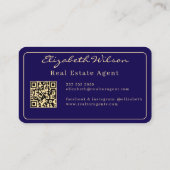 Moderne elegante monogram QR-code visitekaartjes (Achterkant)