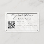Moderne elegante monogram QR-code visitekaartjes (Achterkant)