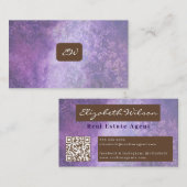 moderne elegante monogram QR-code visitekaartjes (Voorkant / Achterkant)