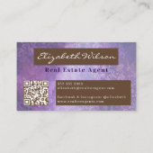 moderne elegante monogram QR-code visitekaartjes (Achterkant)