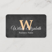 Moderne elegante monogram QR-code visitekaartjes (Voorkant)