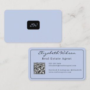 Moderne elegante monogram QR-code visitekaartjes