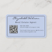Moderne elegante monogram QR-code visitekaartjes (Achterkant)