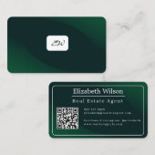 Moderne elegante monogram QR-code visitekaartjes (Voorkant / Achterkant)