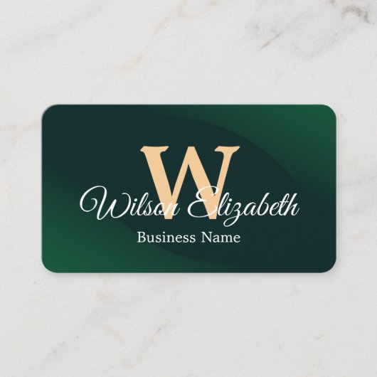 Moderne elegante monogram QR-code visitekaartjes (Voorkant)