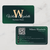 Moderne elegante monogram QR-code visitekaartjes (Voorkant / Achterkant)